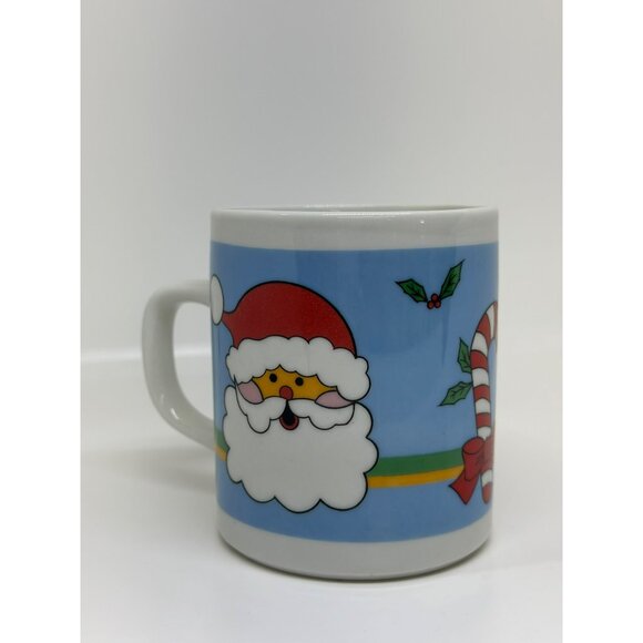 Vintage Christmas Season Santa Stocking Mug | 3.5" Holiday Gift Coffee Tea Cup - Picture 2 of 5
